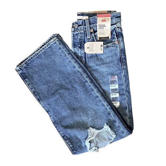 LEVIS 1990s Y2K Skater Rib Cage Straight Leg Denim Jeans NWT size 25 - Picture 3 of 3
